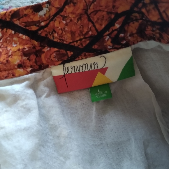 NWOT MODCLOTH fall leaves 💯 cotton fit and flare skirt - Picture 5 of 12